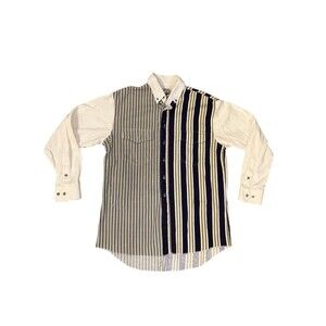 Vintage 90s Rodeo Active Western Multi‎ Striped Long Sleeve Shirt Size L